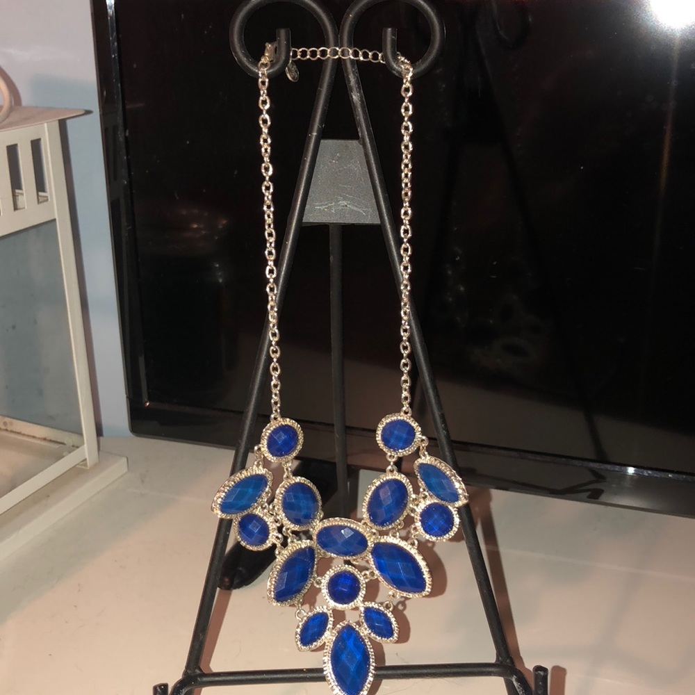 Navy statement necklace
